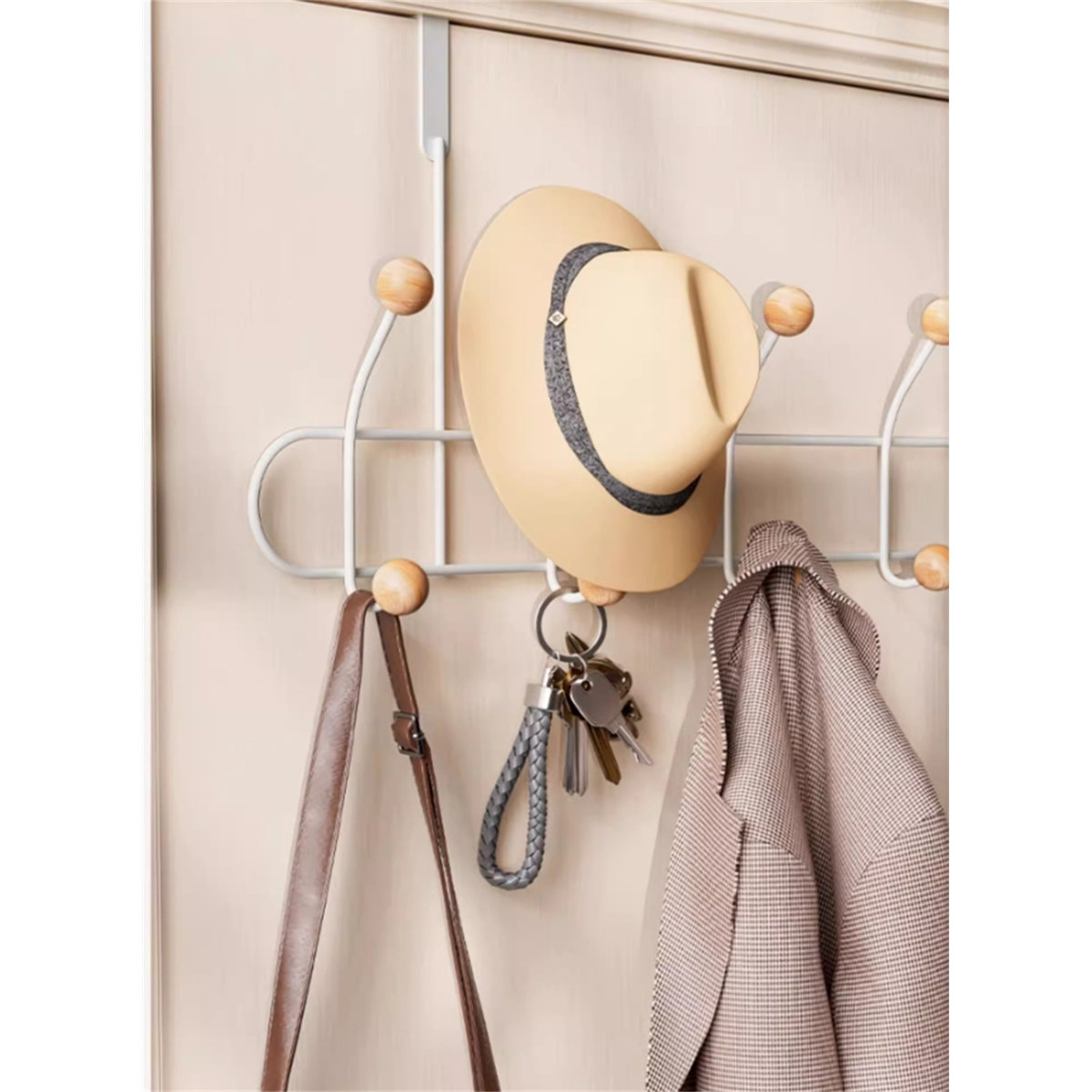 Versatile Metal Over-The-Door Hook Rack